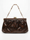 Snakeskin Leather Evening Bag