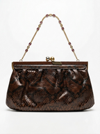 Snakeskin Leather Evening Bag