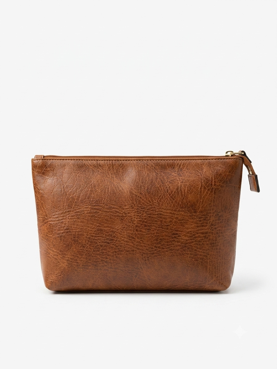 Large Brown Embossed Pouch