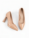 beige Patent Heels