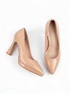 beige Patent Heels