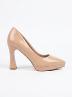beige Patent Heels