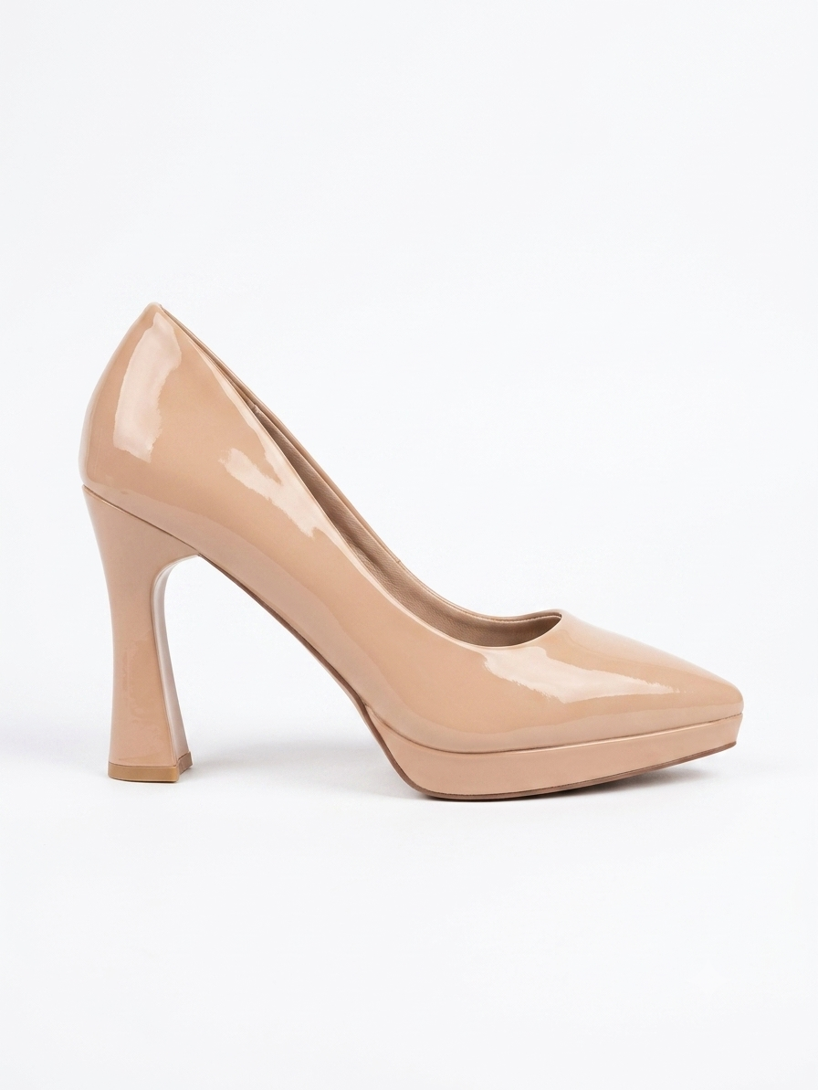 beige Patent Heels