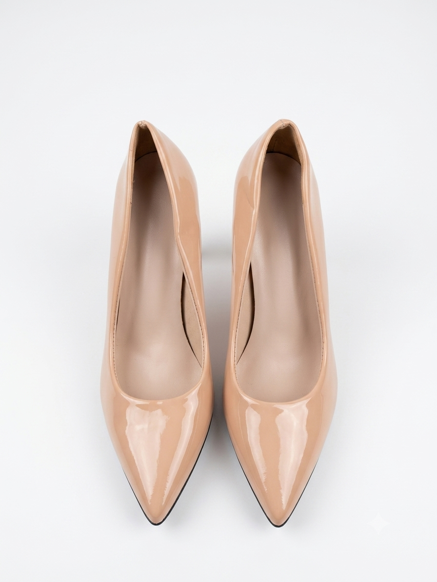 beige Patent Heels