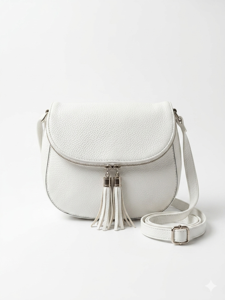 White Tassel Crossbody