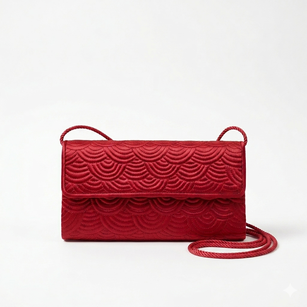 Fabiani Red Satin Clutch