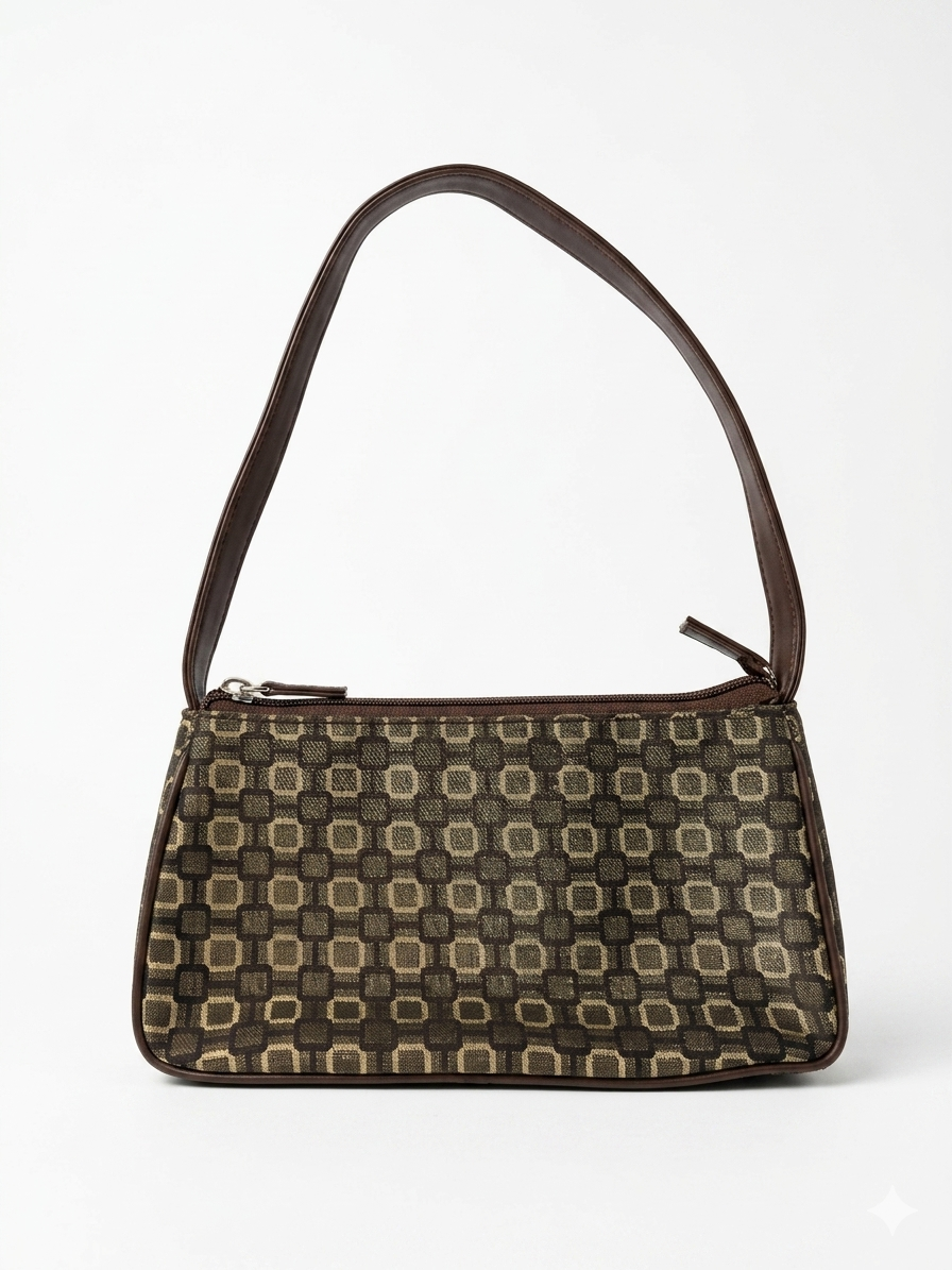 Brown Patterned Handbag