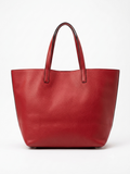 Red Faux Leather Tote