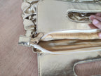 Golden Pleated Clutch