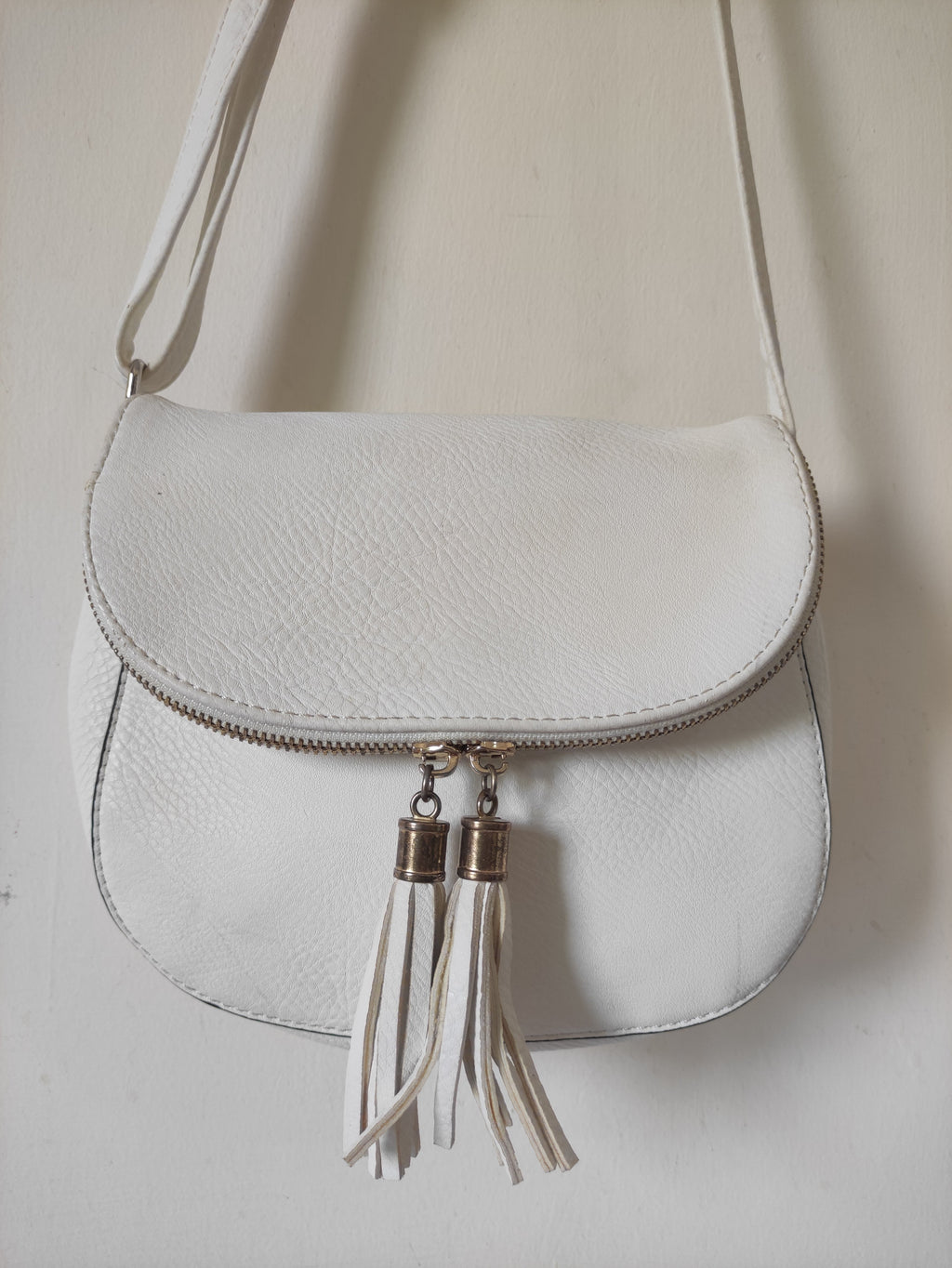 White Tassel Crossbody