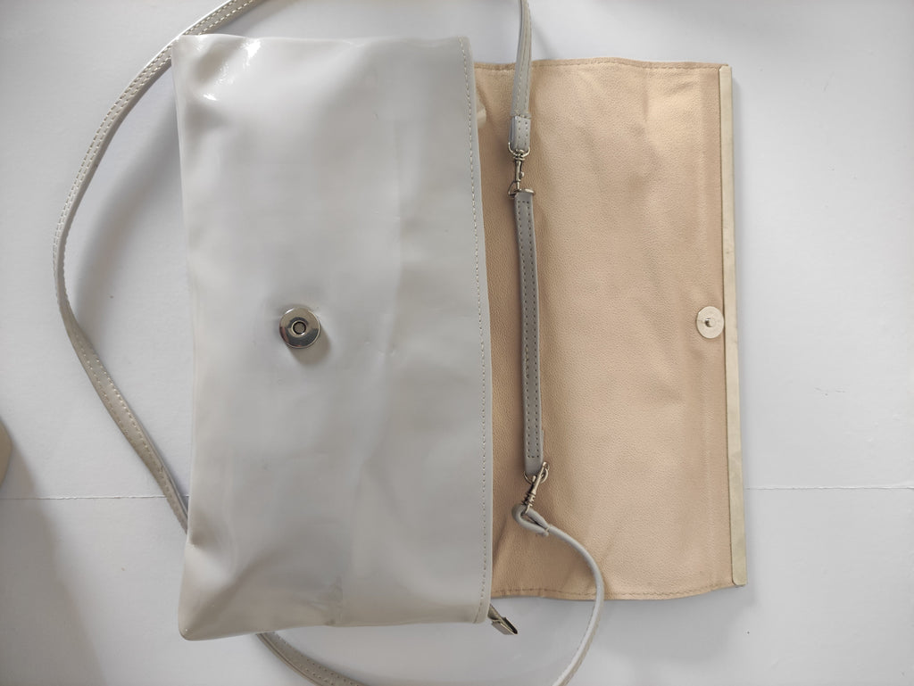 Glossy Silver Clutch