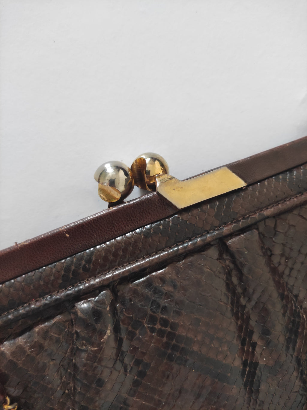 Snakeskin Leather Evening Bag