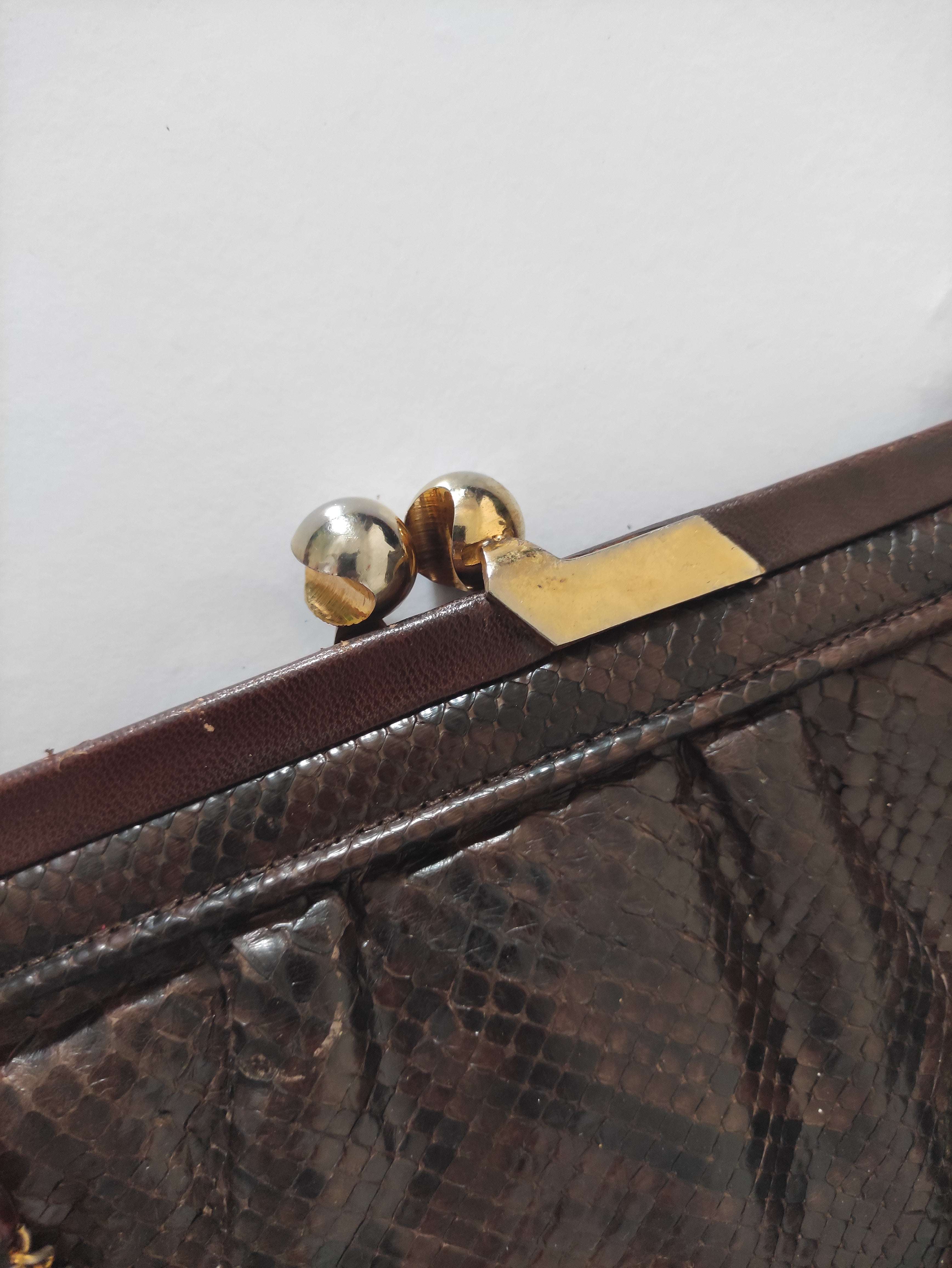 Snakeskin Leather Evening Bag