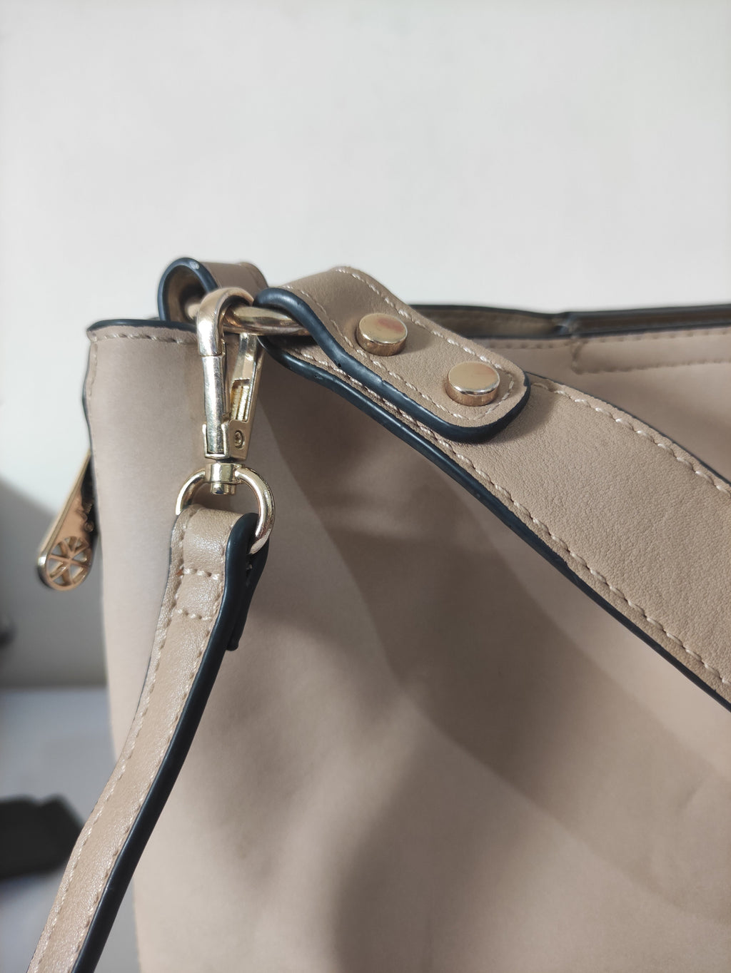 Beige Top Handle Bag