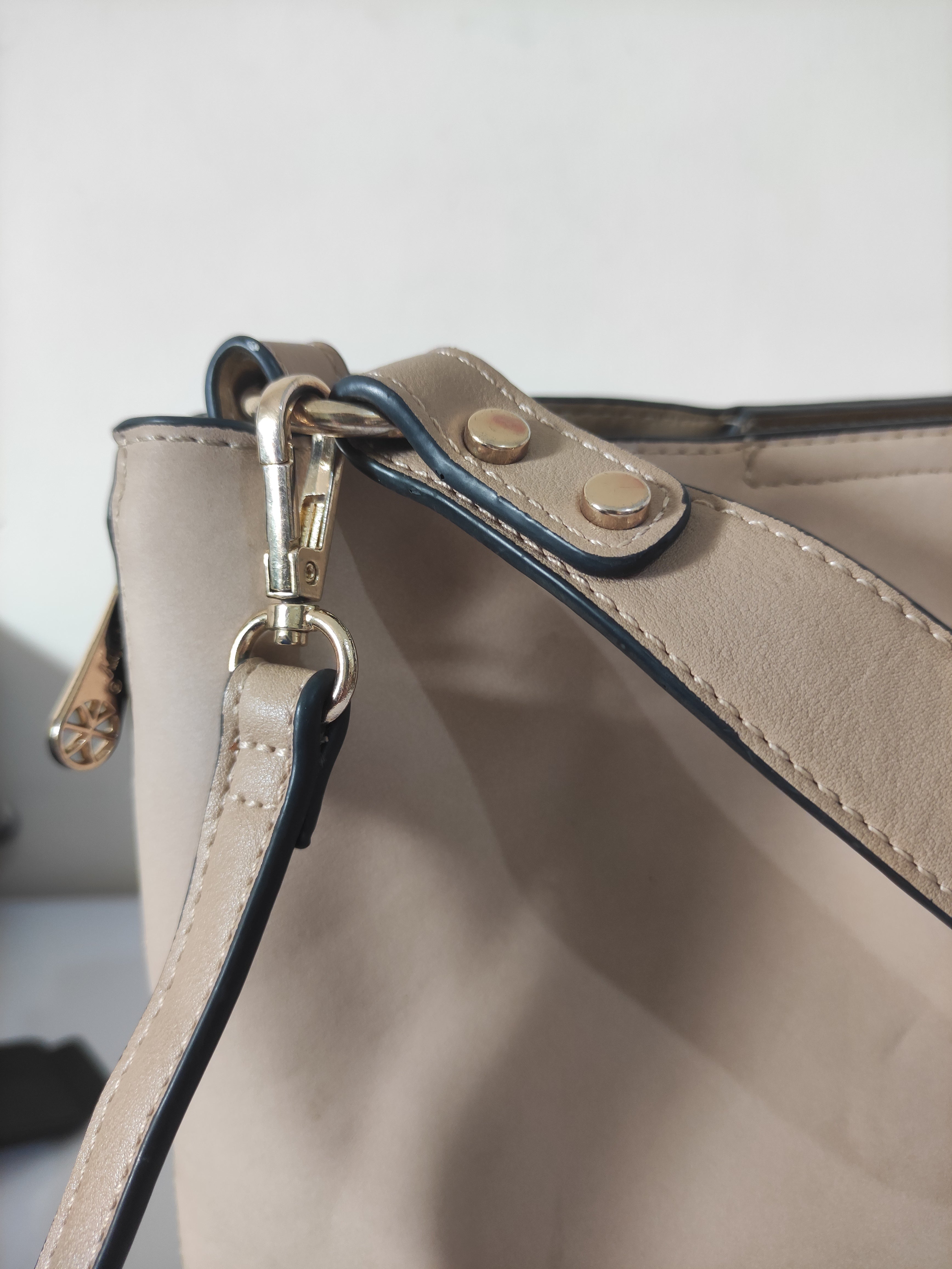 Beige Top Handle Bag