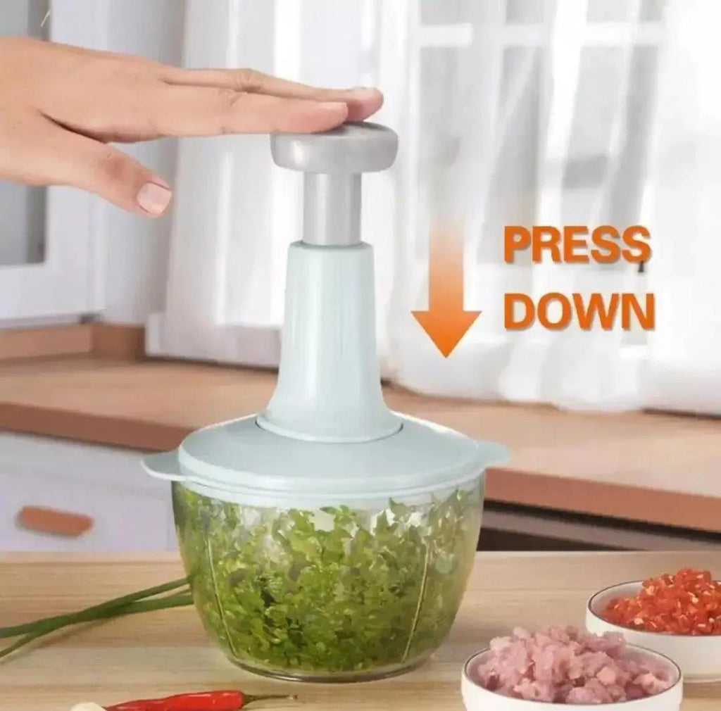 Kitchen Push Chopper Multicolor ABS Plastic Vegetable Cutter