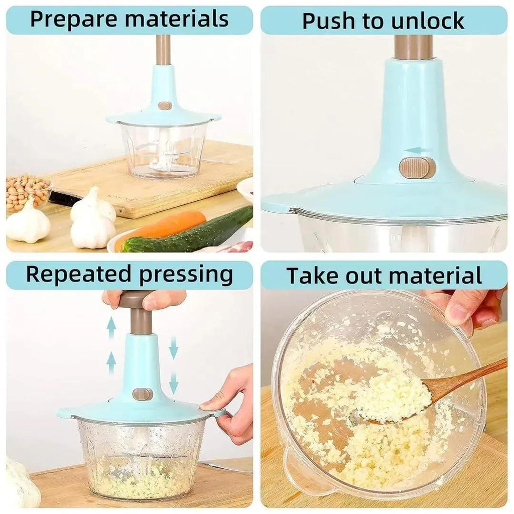 Kitchen Push Chopper Multicolor ABS Plastic Vegetable Cutter
