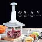Kitchen Push Chopper Multicolor ABS Plastic Vegetable Cutter